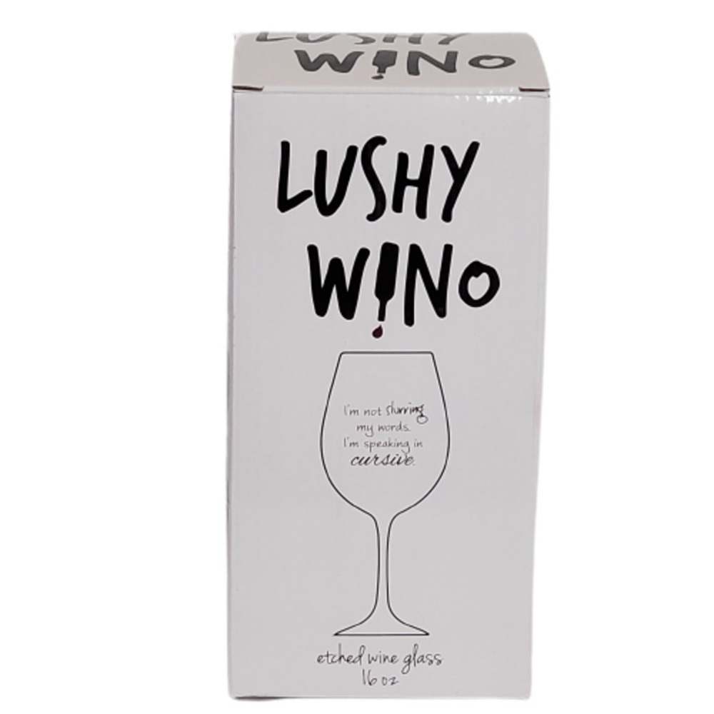 Lushy Wino Etched Wine Glass